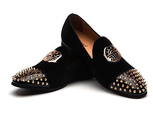 Rivets Toe with Casual Metal Chain Men Loafers Shoes