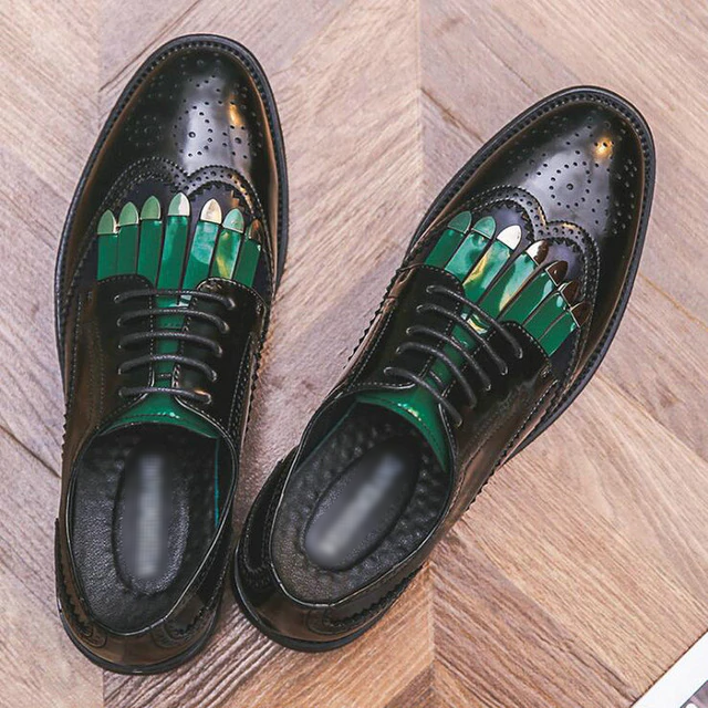 Men Formal Patchwork Shoe PU Leather Casual Man Brogue