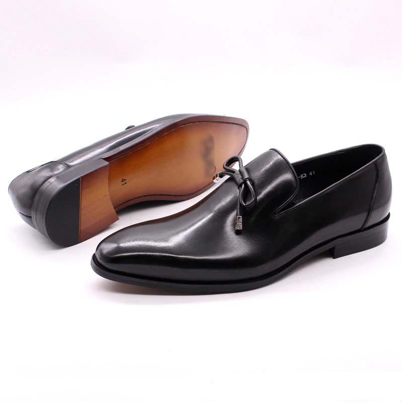 Luxury Men's Shoes Genuine Leather Slip On Black Brown