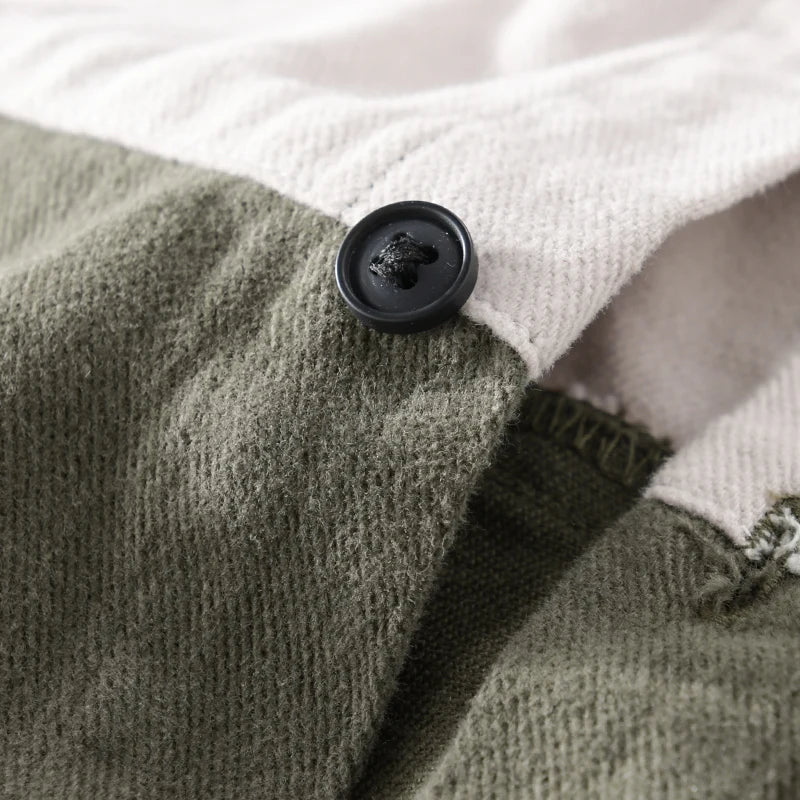 Contrast Color Patchwork Solid Shirt