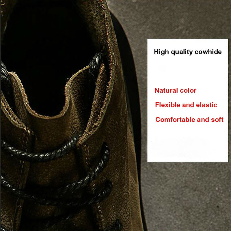 Black Green Lace Up Leather Combination Men Ankle Boots - FanFreakz