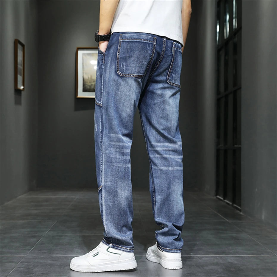 Baggy Straight Solid Casual Loose Jeans