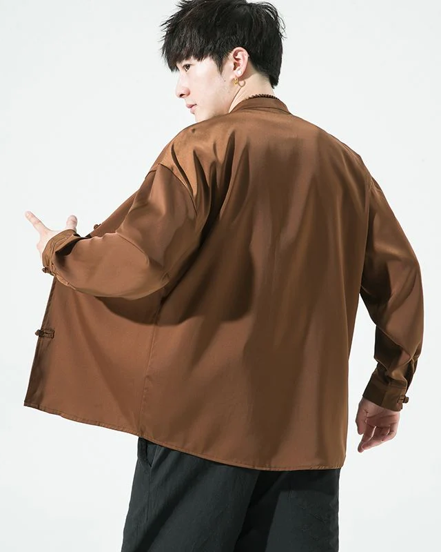 Retro Chinese Solid Men's Shirt