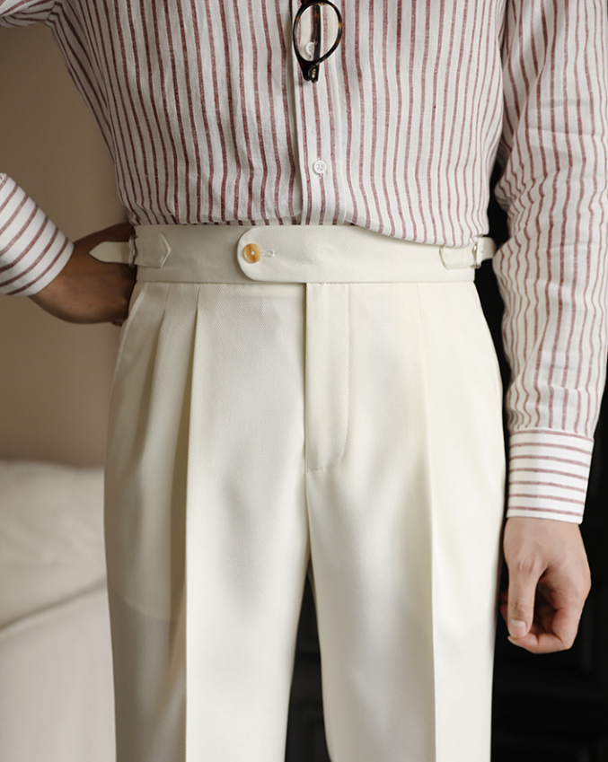 Solid Slim Fit Polyester Trousers