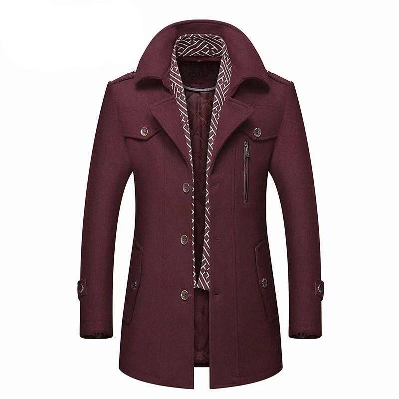 Plait Lined Inner Collar Coat Jacket