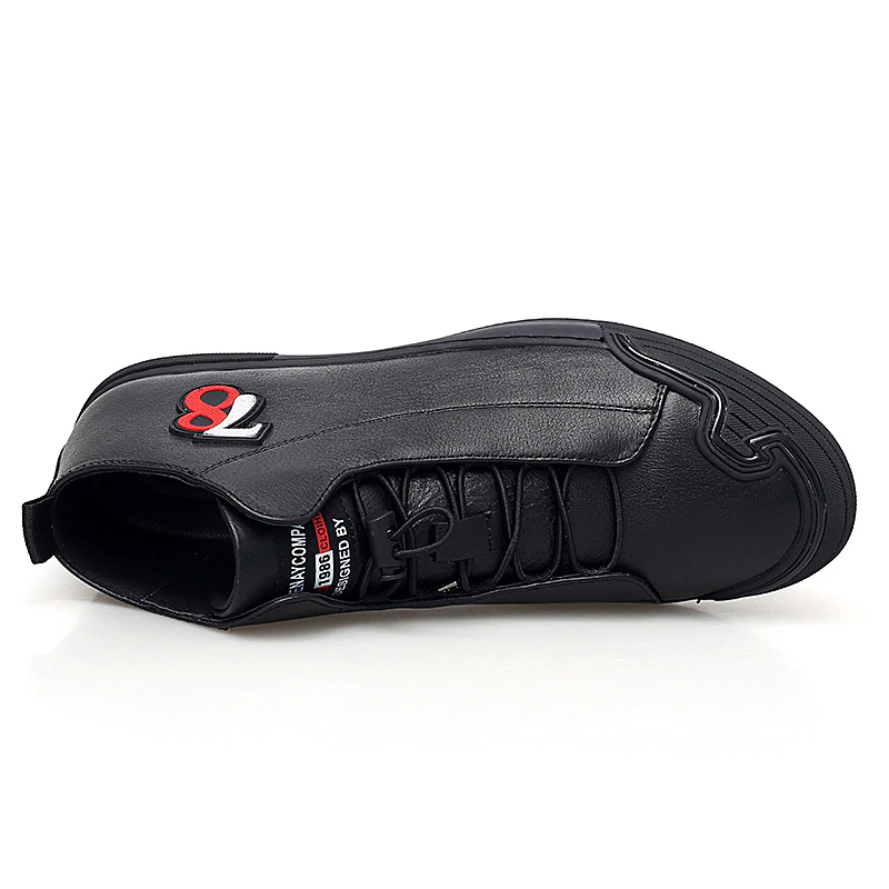 Men Black Gray Shoes Men Genuine Leather