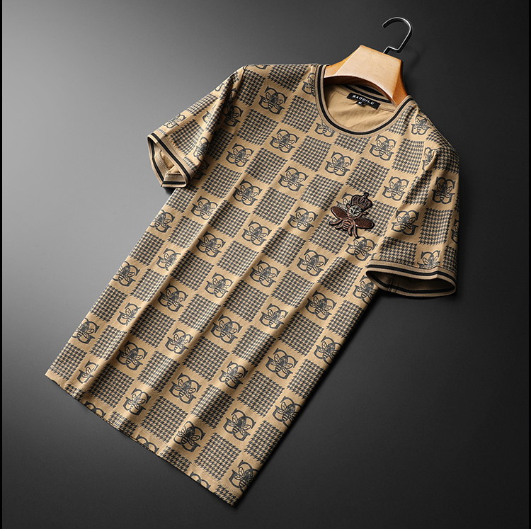 Plaid Animal Printed Men T-Shirt