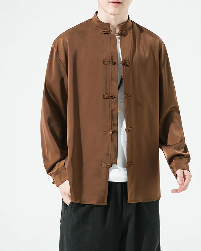 Retro Chinese Solid Men's Shirt
