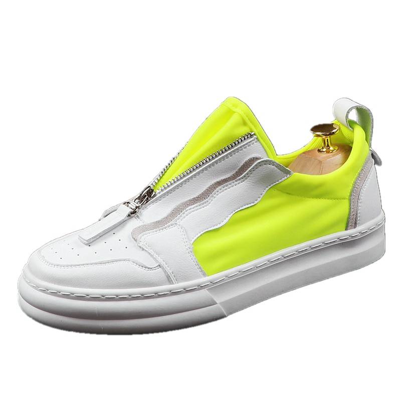 Zipper Youth Casual Air Mesh Breathable Thick Bottom Style Men Sneakers