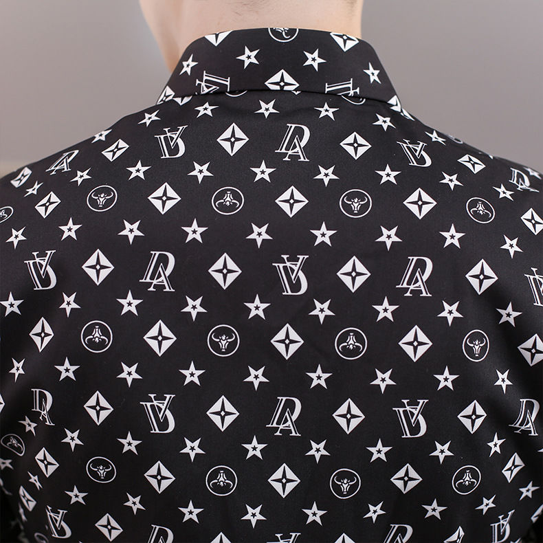 Unique Symbol Printed Long Sleeves Shirt