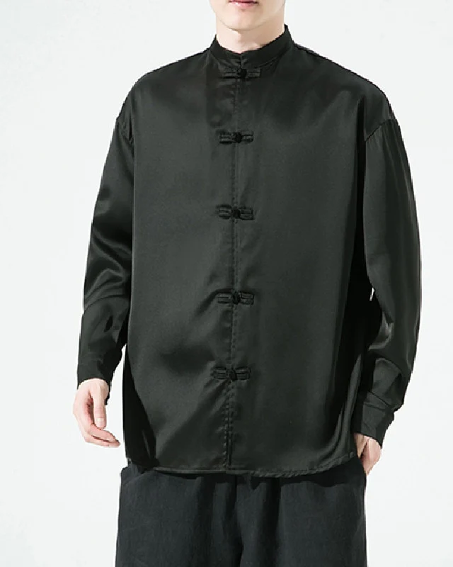 Retro Chinese Solid Men's Shirt