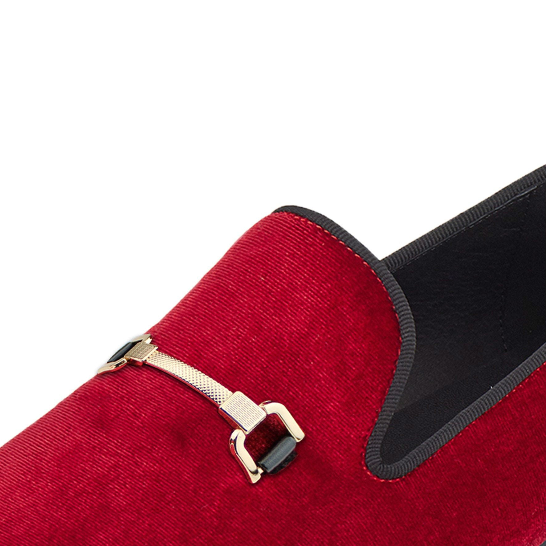 Gold Slim Metal Buckle Men Loafer Shoes