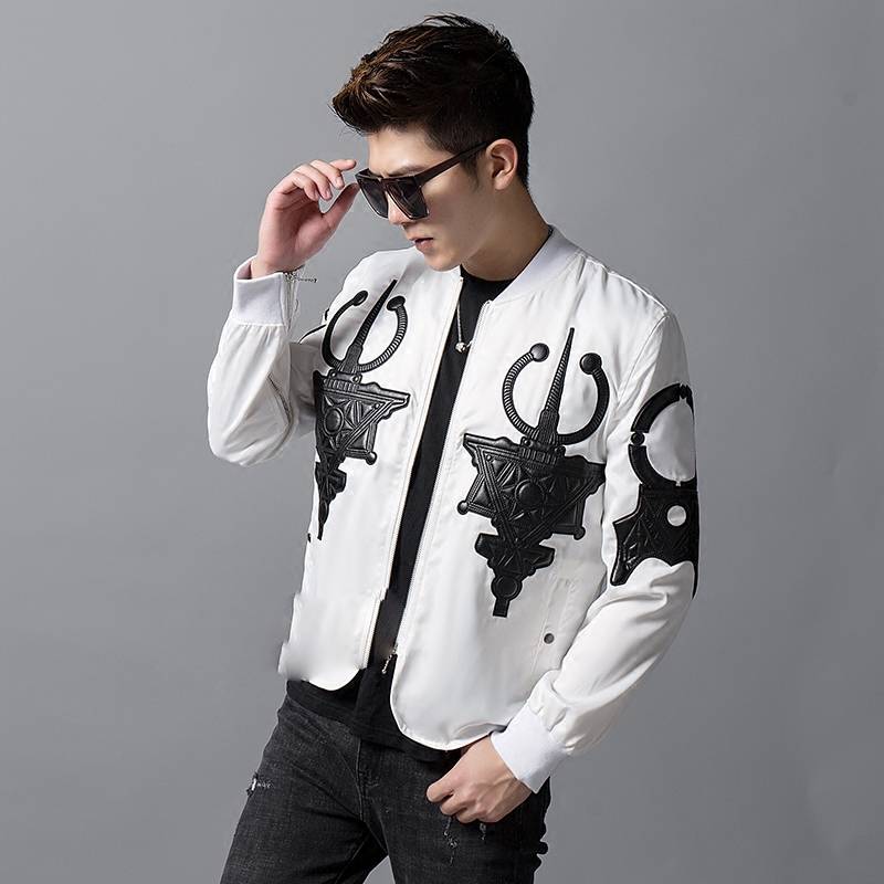 Ornament Patch Men Casual Jacket