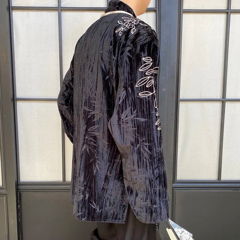 Chinese Style Floral Embossing Design Shirt