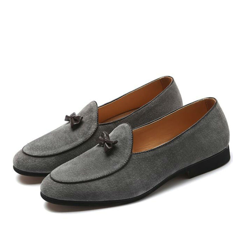 Bowknot Suede Men Loafers Shoes - FanFreakz