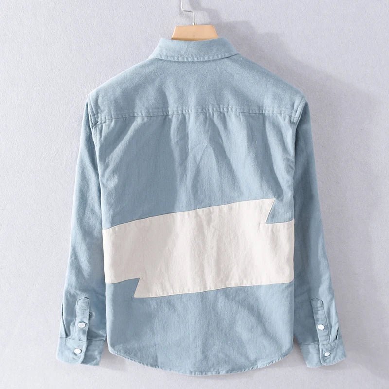 Contrast Color Patchwork Solid Shirt