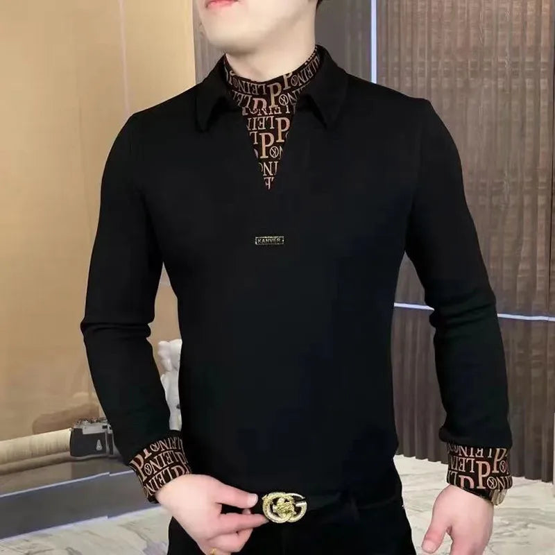 Solid Letter Patchwork Long Sleeve Sweater