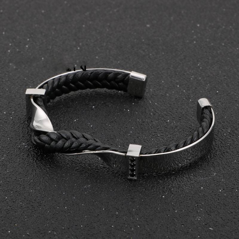 Irregular Twist Stainless Steel Men Charm Bangles