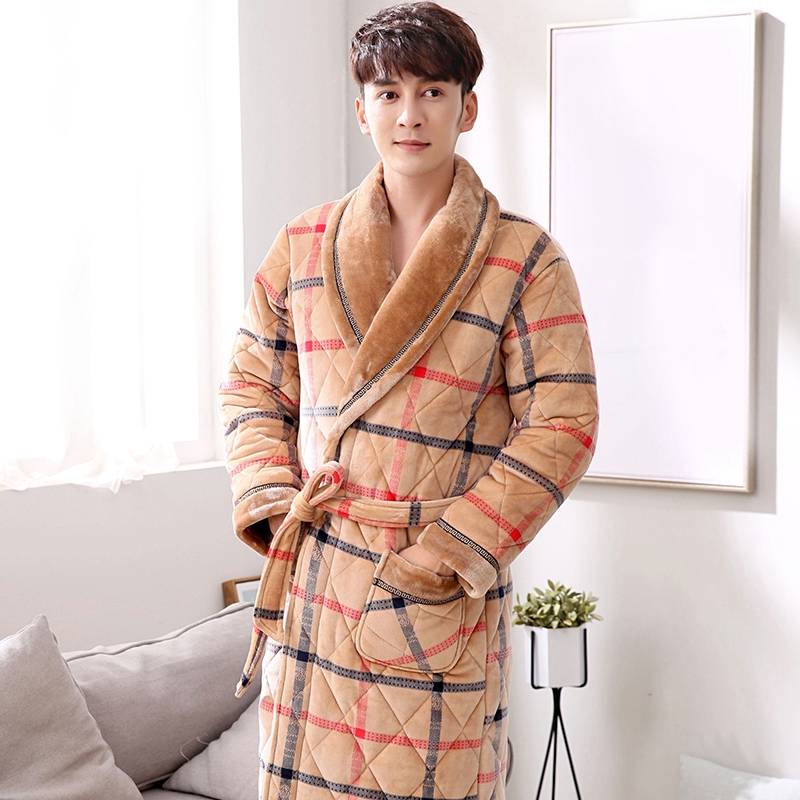 Checkered Pattern Winter Pajama Robe