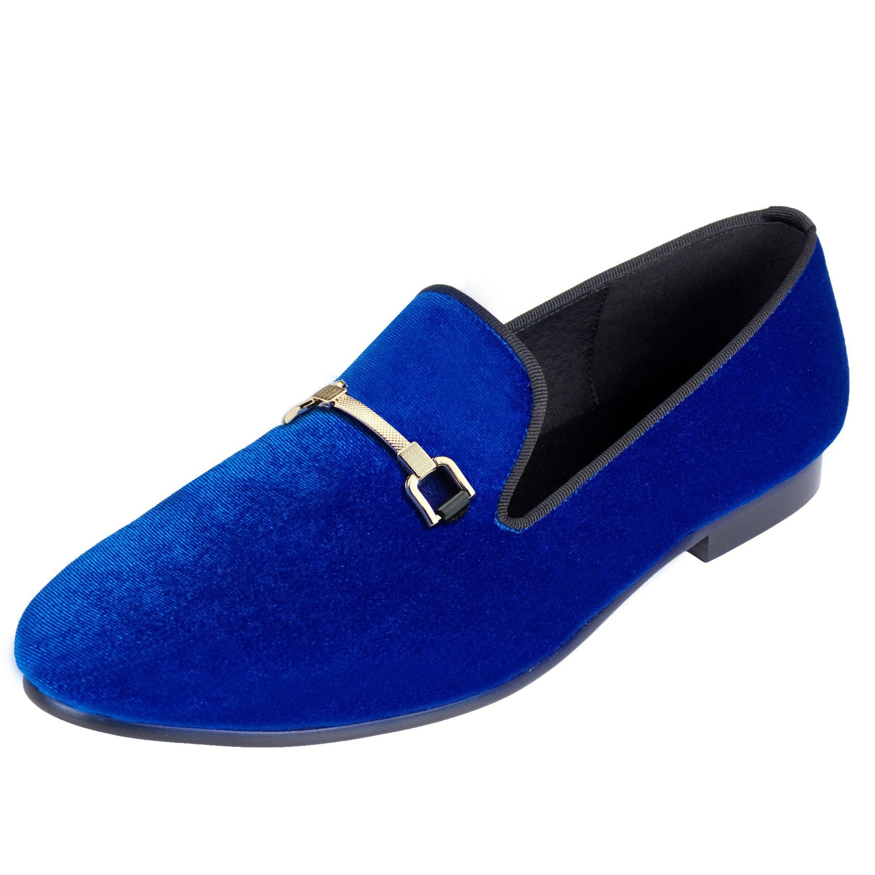 Gold Slim Metal Buckle Men Loafer Shoes