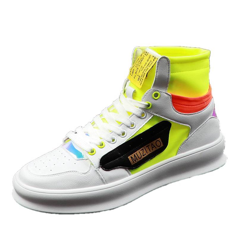 Bright Colour Air Mesh Sneakers High Top Trend Men Sneaker
