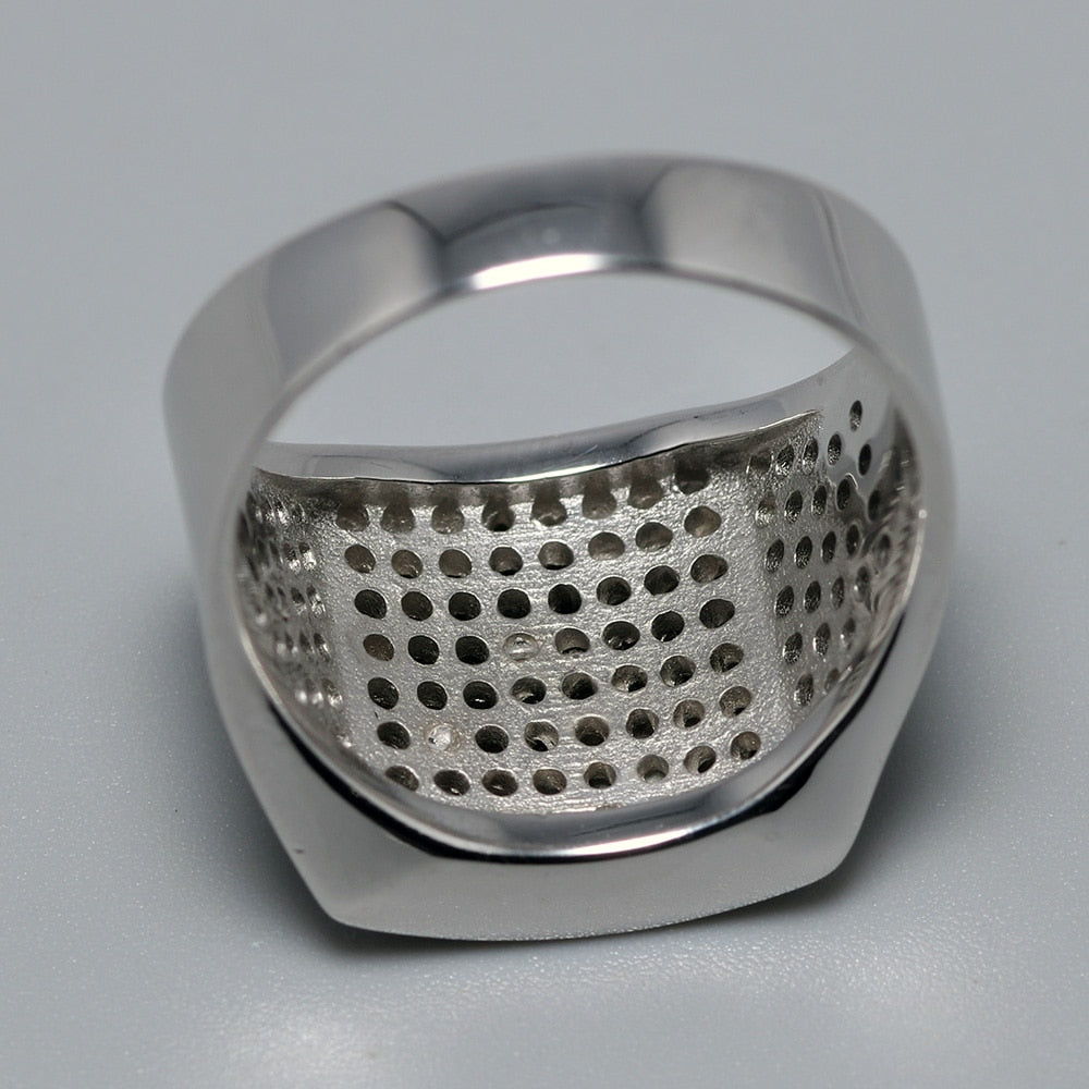 Small Onyx Dots Stone Decorated Black Rings