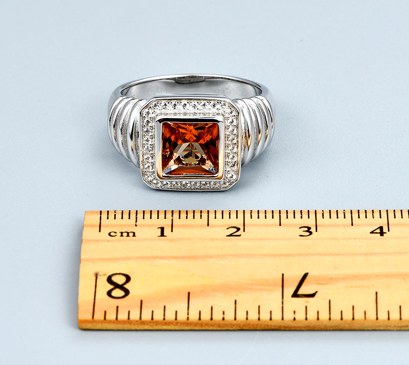 Square Diaspore Sterling Silver Unisex Ring