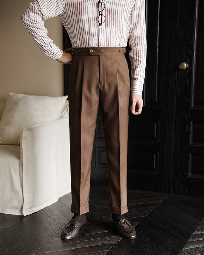 Solid Slim Fit Polyester Trousers