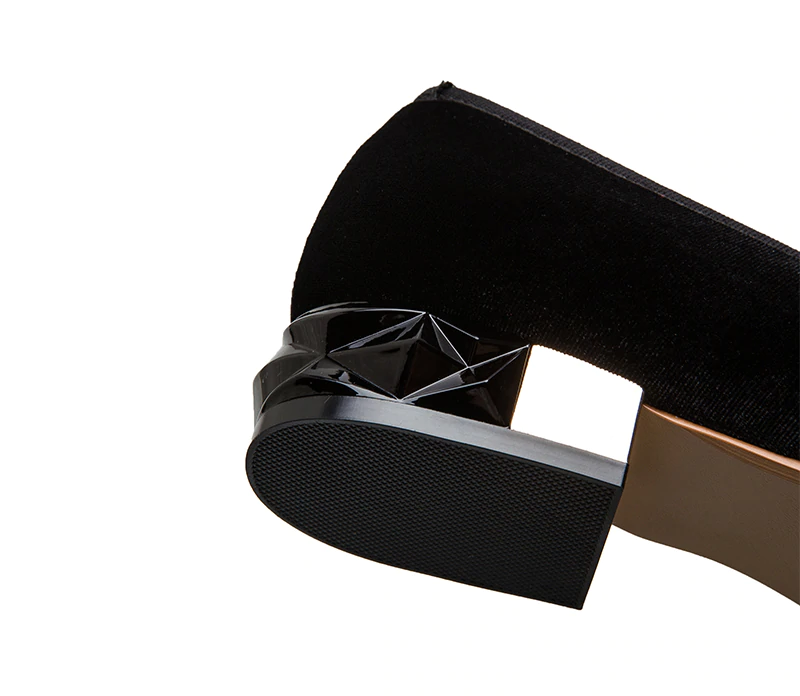 Black with Bow Chain Heels Casual Men Shoes