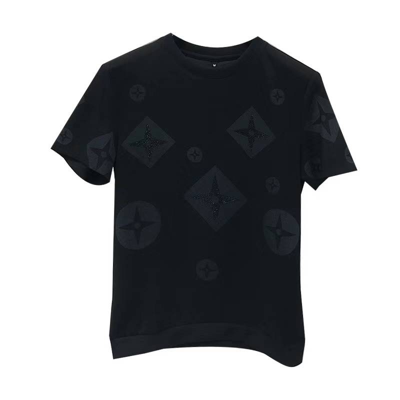 Mono Color Star Geometric Patterned T-Shirt
