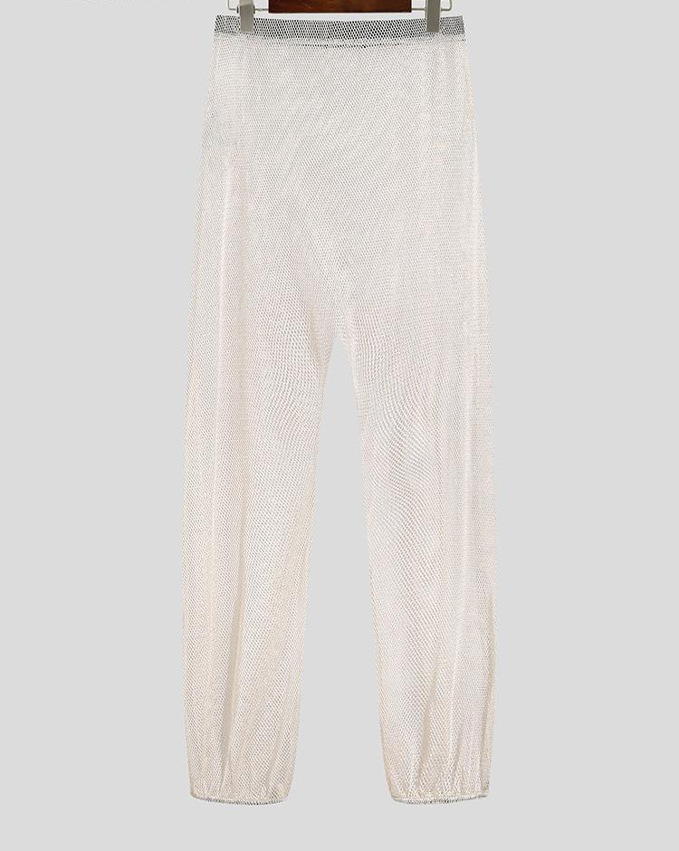 Patchwork Mesh Transparent Elastic Jogger Pants
