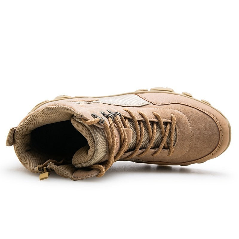 Army Style Suede-Leather High Top Boots