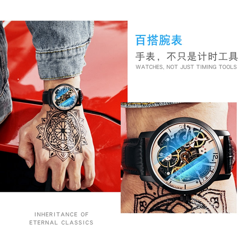 Original Skeleton Design Automatic Tourbillon Men Watches