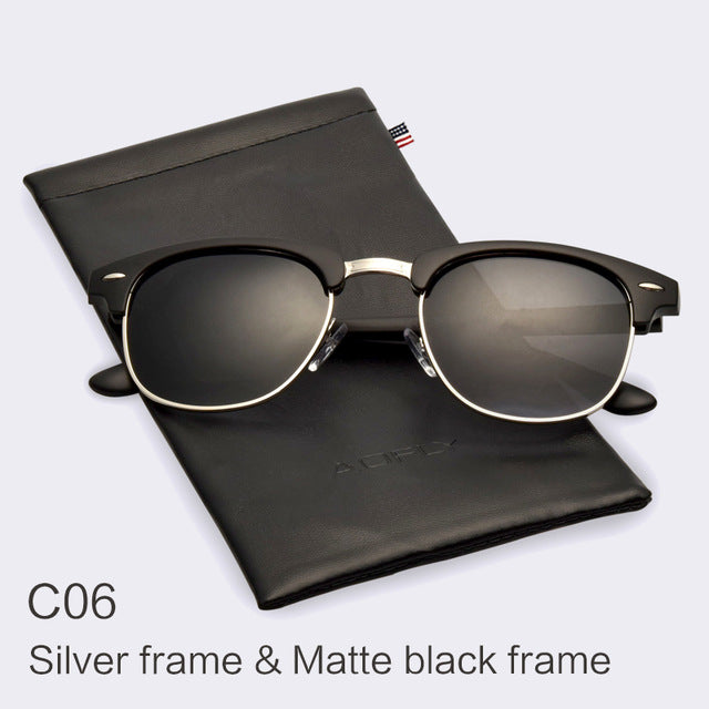 Unisex Classic Half Metal Polarized Sunglasses - FanFreakz