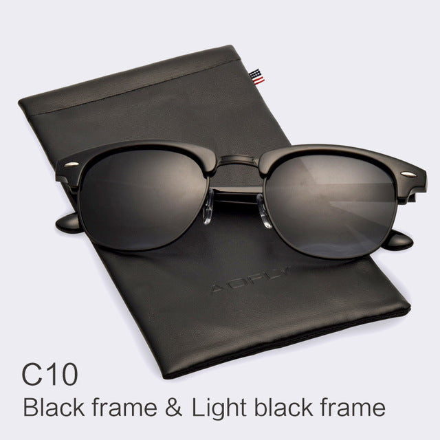 Unisex Classic Half Metal Polarized Sunglasses - FanFreakz