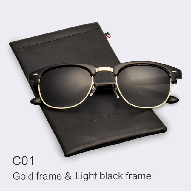 Unisex Classic Half Metal Polarized Sunglasses - FanFreakz