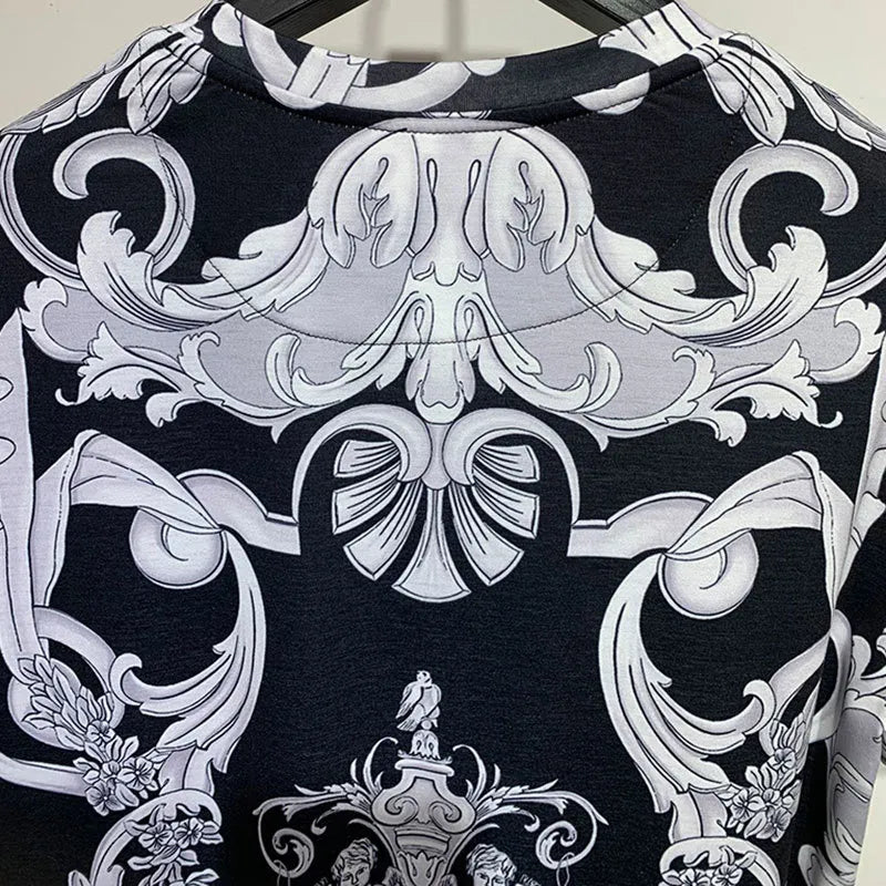 Black Printed Geometric T-Shirt