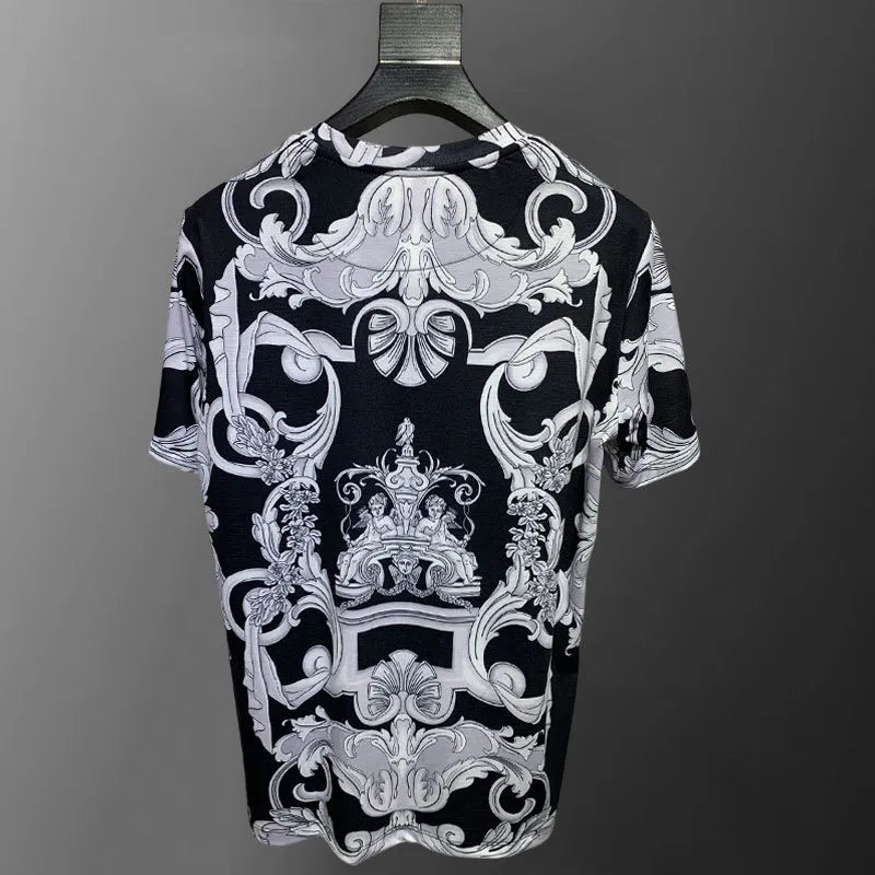 Black Printed Geometric T-Shirt