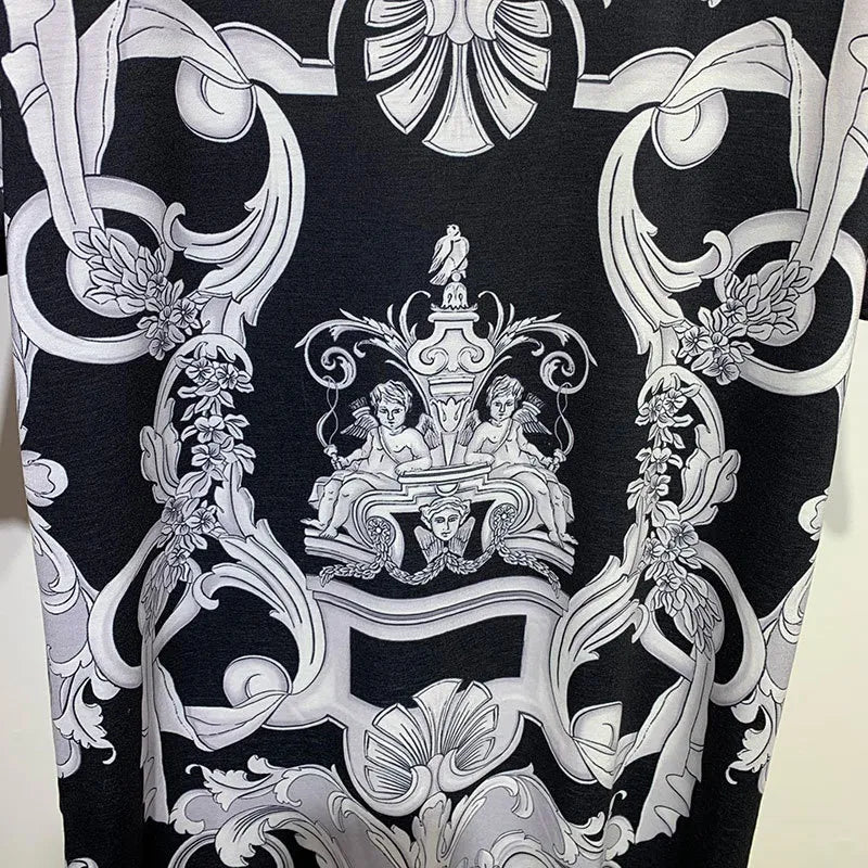 Black Printed Geometric T-Shirt