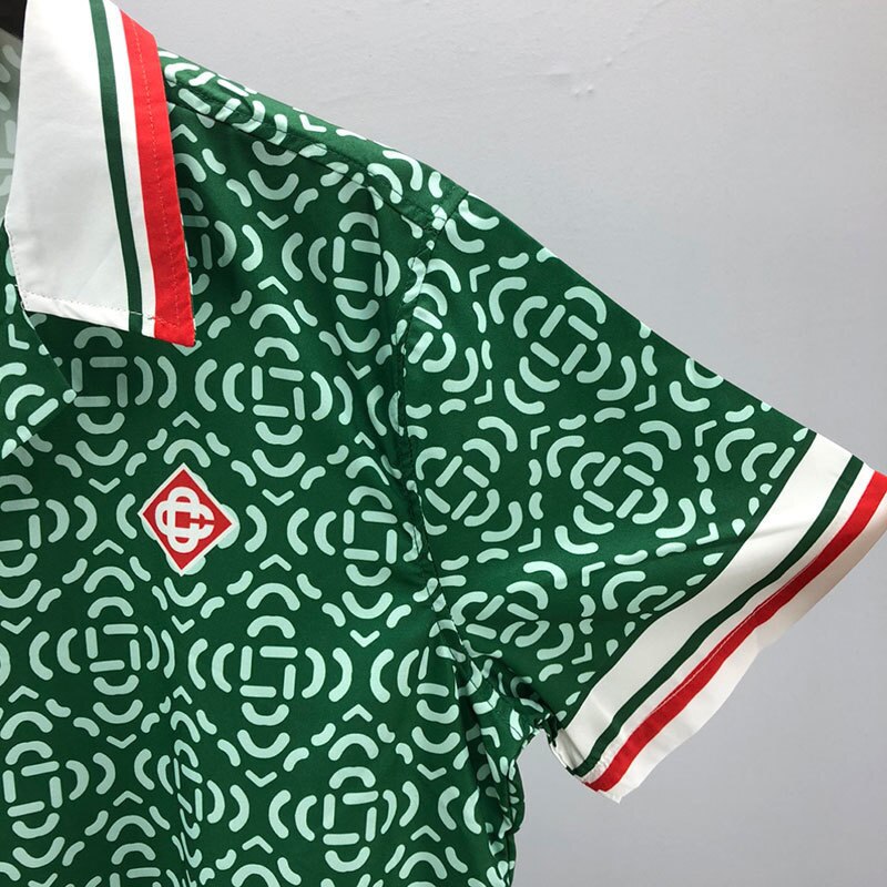 Hawaiian Green Geometric Print Loose Shirt