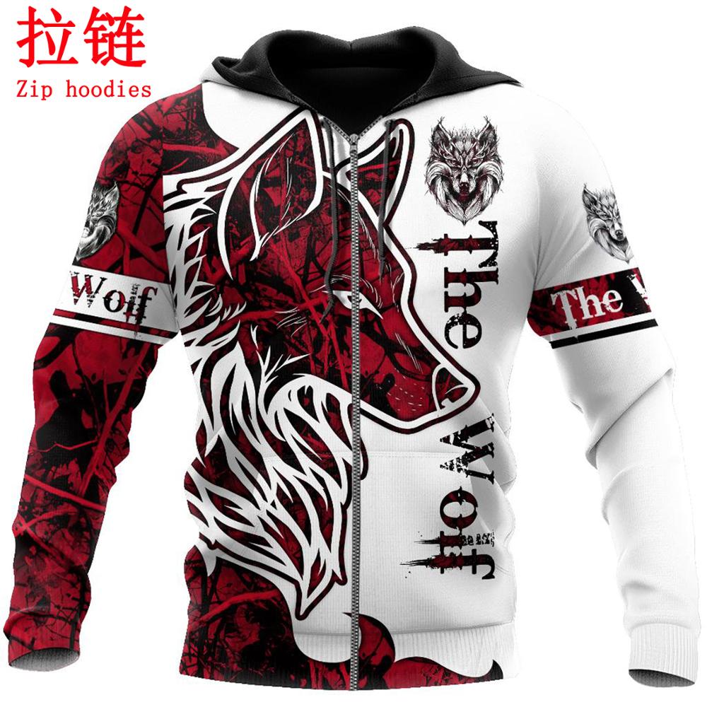Red Wolf Animation Printed Jacket