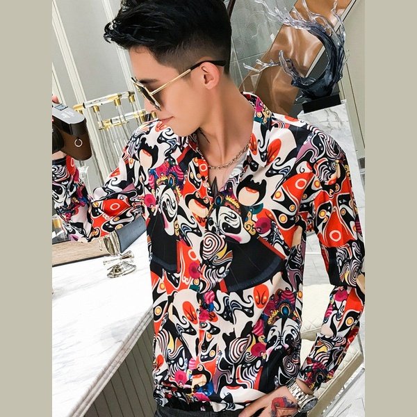 Mix Casual Printed Men Long Sleeve Shirts
