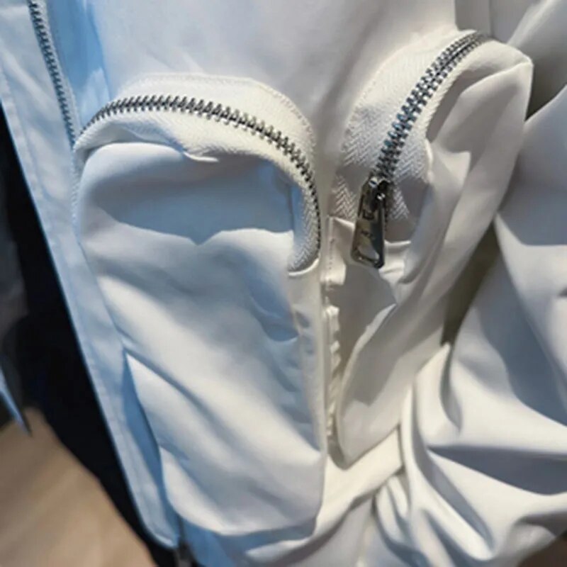 Solid with Pockets Zipper Jacket
