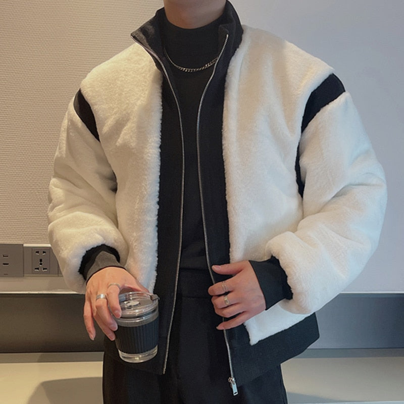 Two Splicing Contrasting Colors Jacket