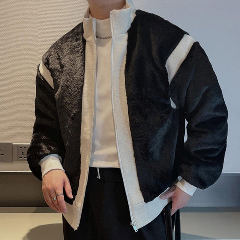 Two Splicing Contrasting Colors Jacket