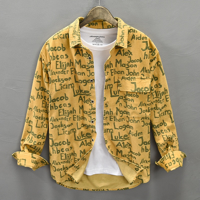 Letters and Names Printed Long-Sleeved Shirts