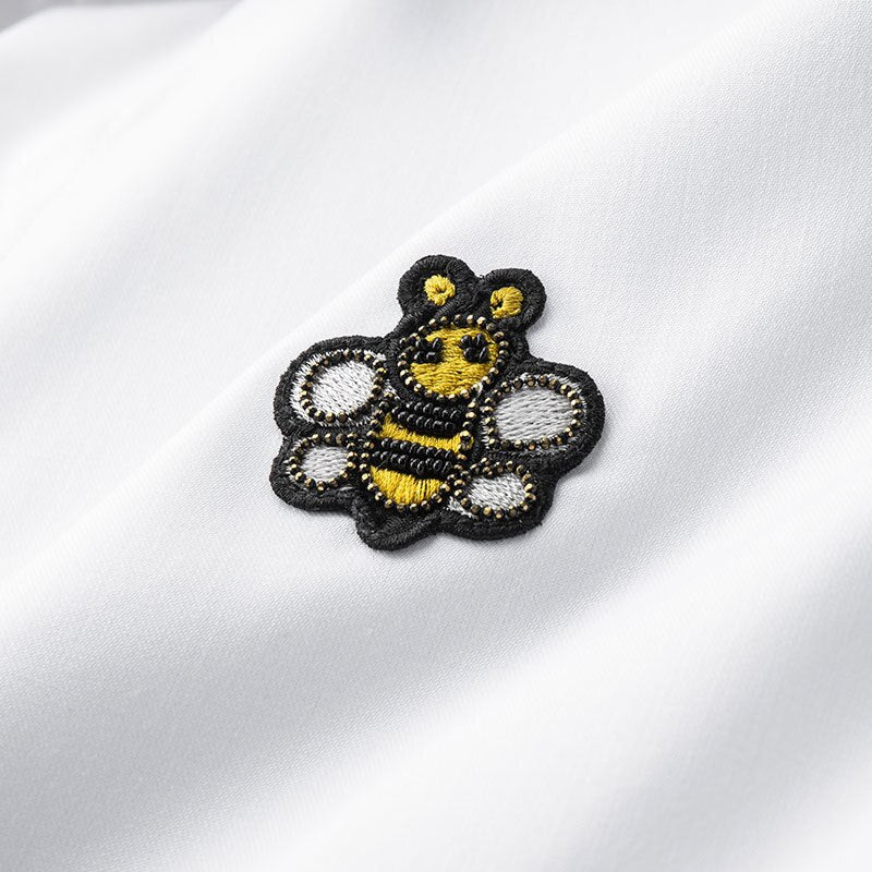 Bee Flannel Embroidery Shirt