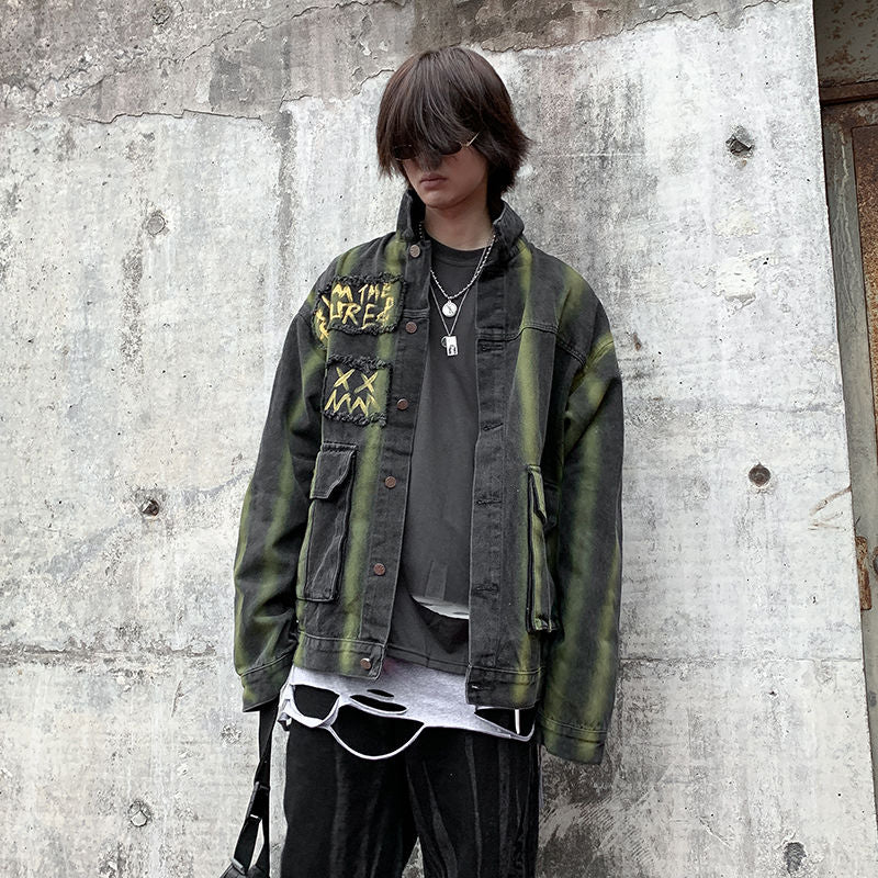 Street Style Harajuku Striped Jacket