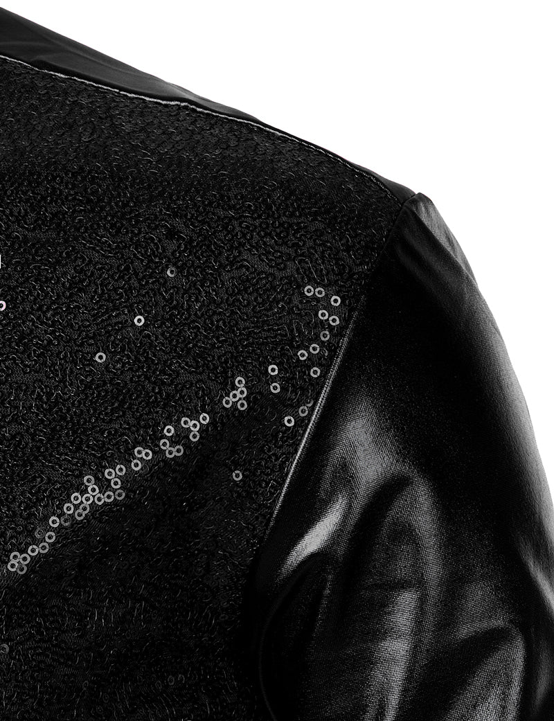 Mixed Shimmery Sequin Men Long Sleeve Shirt