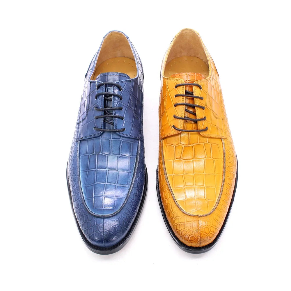 Crocs Pattern Genuine Leather Oxford Shoes